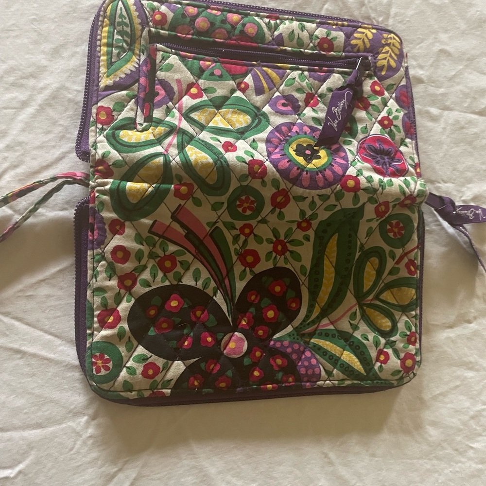 Vera Bradley whimsical floral zip up wristlet wallet